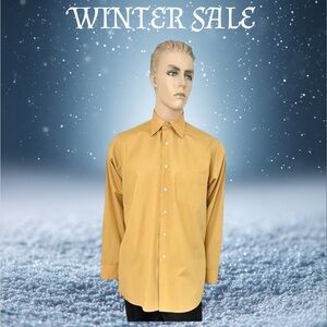 Geoffrey Beene Men's Dress Shirt { Medium 15 1/2 - 34/35 } Tan or Beige